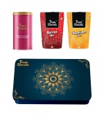 True Elements Luxurious Celebrations Gift Hamper (300gm) (Royal Blue Metal Box)